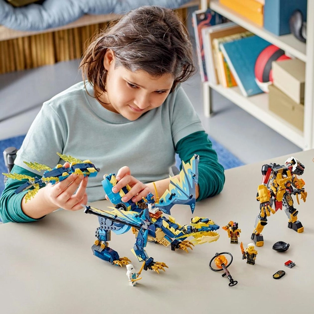 Конструктор LEGO Ninjago Дракон стихій проти робота Володарки 1038 деталей (71796)