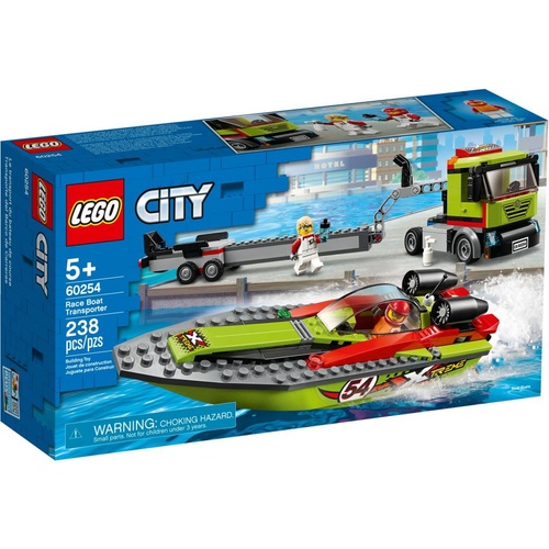 Конструктор LEGO City Great Vehicles Перевізник гоночного катера 238 деталей (60254)