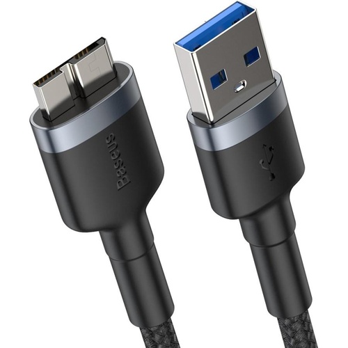 Кабель Baseus cafule Cable USB3.0 Male TO Micro-B 2A 1m Dark gray (CADKLF-D0G)