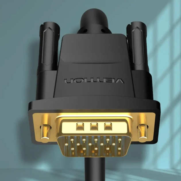 Кабель Vention VGA(3+6) Male to Male Cable with ferrite cores 5M Black (DAEBJ)