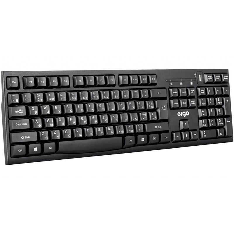 Клавіатура Ergo K-280HUB Black (K-280HUB)