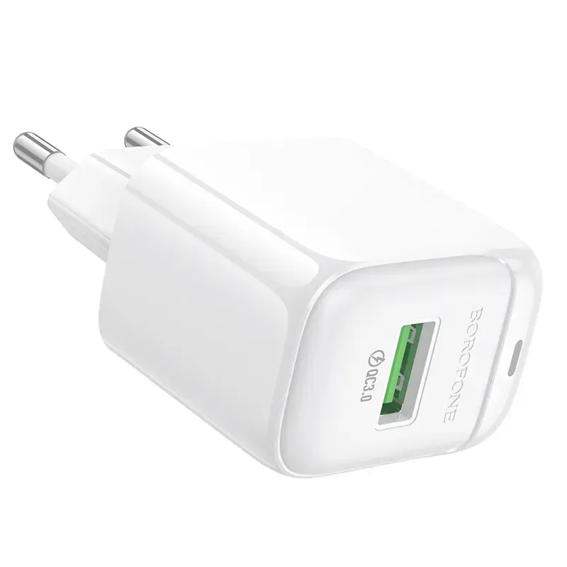 Сетевое зарядное устройство BOROFONE BAS42A Potential single-port QC3.0 charger(EU) White (6941991113789)
