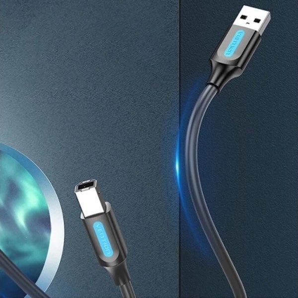 Кабель для принтера Vention USB 2.0 A Male to B Male Cable 5M Black PVC Type (COQBJ)