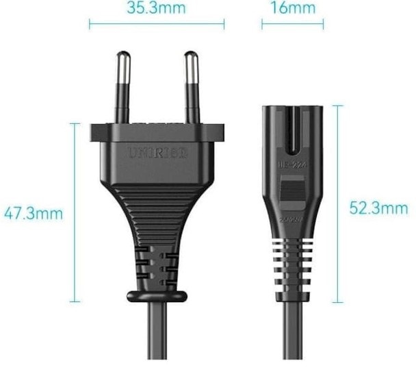 Кабель Vention 2-Prong Power Cord 1.8M C7 Connector EU Plug (ZCLBAC)