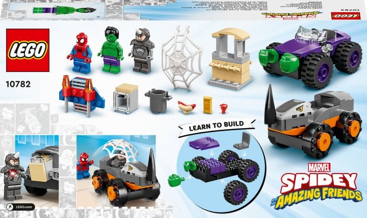 Конструктор LEGO Super Heroes Marvel Битва Халка з Носорогом на вантажівках 110 деталей (10782)