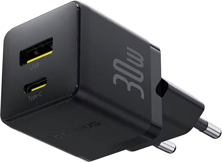 Сетевое зарядное устройство для Baseus Palm Fast Charger C+U 30W EU Cluster Black (P1011160A113-00)