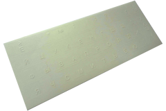 Наклейка на клавіатуру прозора, білі букви