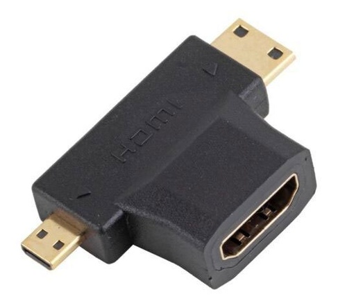 Переходник mini HDMI(папа)-micro HDMI(папа)-HDMI(мама)