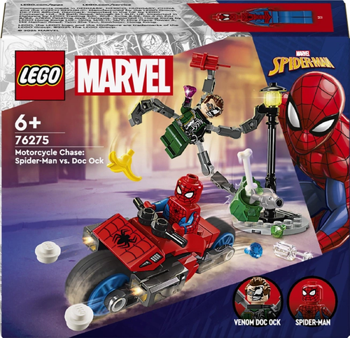 Конструктор LEGO Super Heroes Погоня на мотоциклах Человек-Паук vs. Доктор Осьминог 77 деталей (76275)