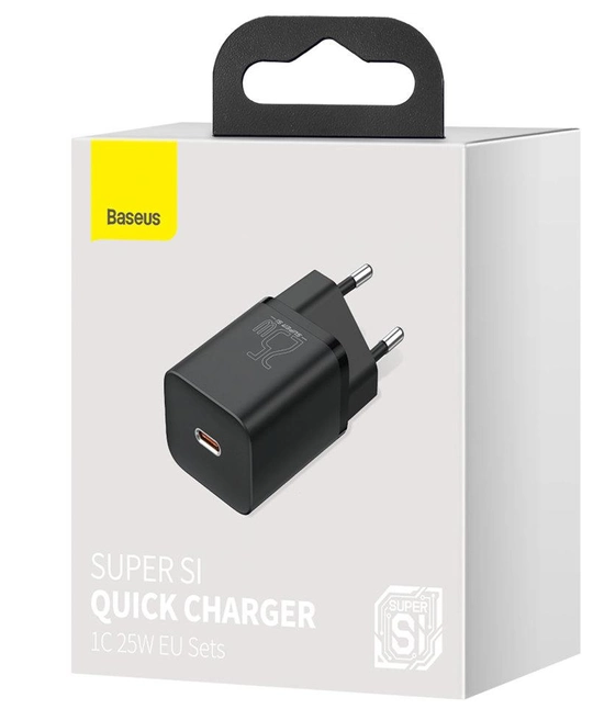 Зарядное устройство Baseus Super Si 1C USB Type C 25 Вт Power Delivery Quick Charge Черное (CCSP020101)
