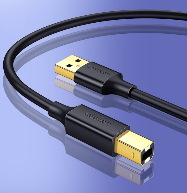 Кабель UGREEN US135 USB 2.0 AM to BM Print Cable 2m Black (UGR-20847)