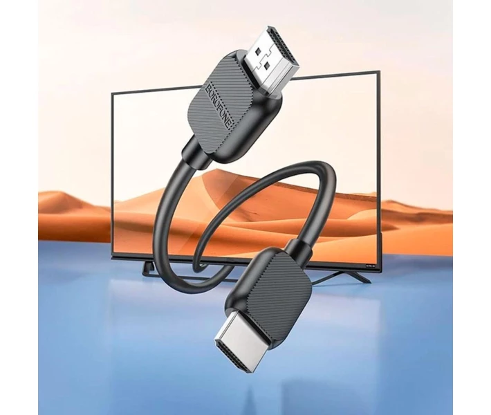 Кабель BOROFONE BUS02 Vivido HDTV 2.0 male-to-male 4K HD data cable(L=2M) Black (6941991105982)
