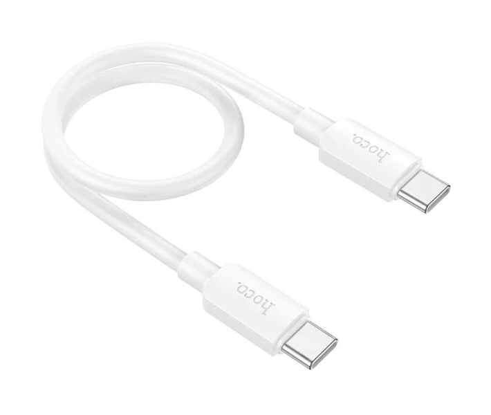 Кабель HOCO X96 Hyper 60W fast charging data cable Type-C to Type-C (L=0.25M) White (6942007609456)