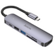 USB-хаб конвертор и кардридер Hoco HB28 6-в-1 Type-C to HDMI+PD+USB3.0+USB2.0+SD+TF Серый (HB28)