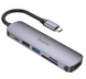 USB-хаб конвертор та кардрідер Hoco HB28 6-в-1 Type-C to HDMI+PD+USB3.0+USB2.0+SD+TF Сірий (HB28)