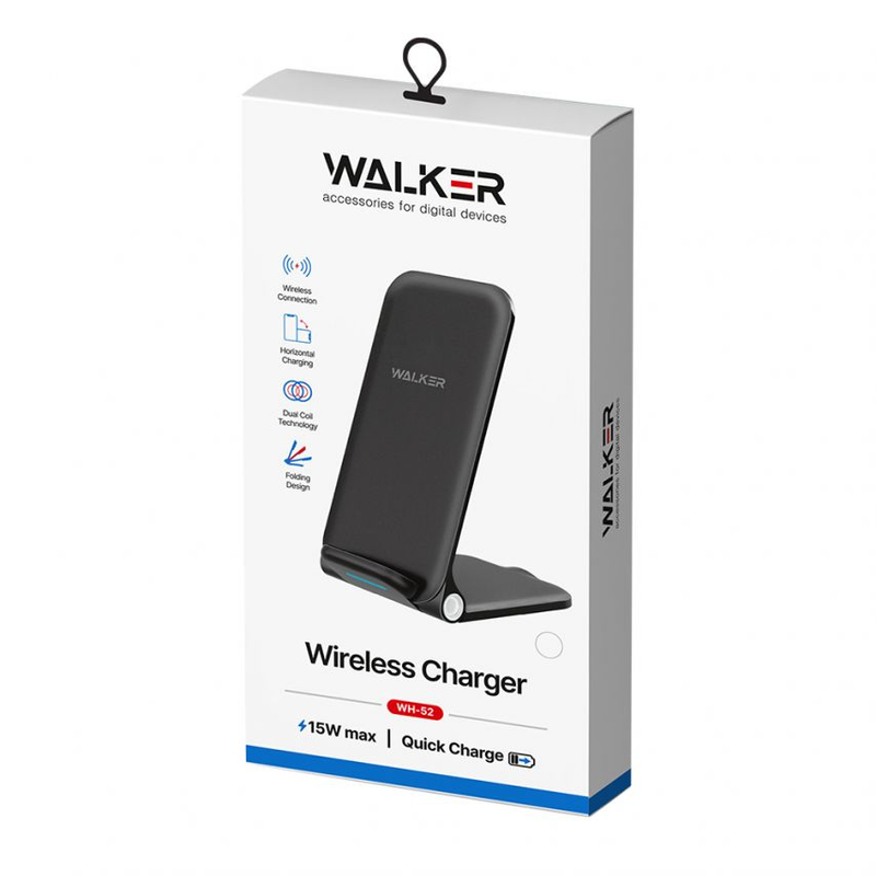 Бездротовий зарядний пристрій WALKER WH-52 15W black (2710000277156)