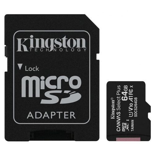 Карта пам'яті Kingston 64GB micSDXC class 10 A1 Canvas Select Plus (SDCS2/64GB)