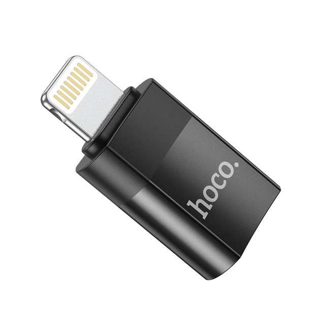 Адаптер HOCO UA17 iP Male to Type-C female USB2.0 adapter Black (6931474761996)