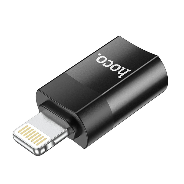 Адаптер HOCO UA17 iP Male to Type-C female USB2.0 adapter Black (6931474761996)