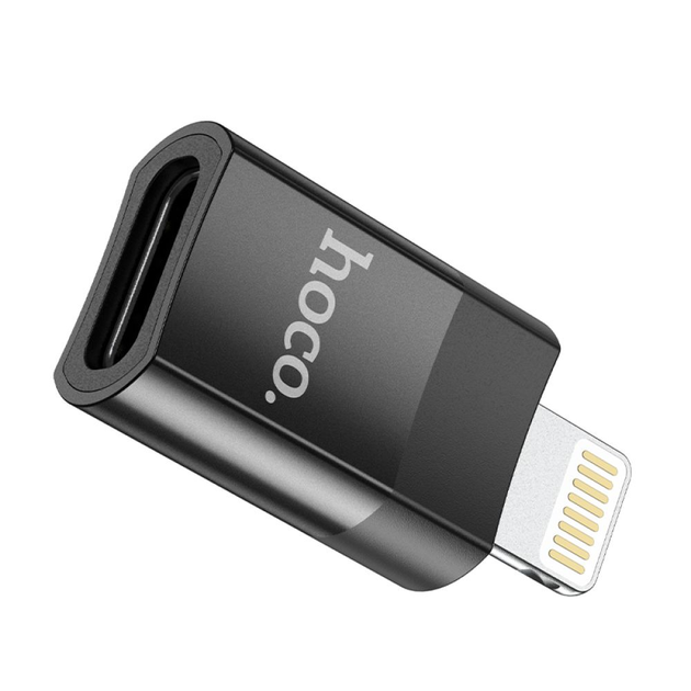 Адаптер HOCO UA17 iP Male to Type-C female USB2.0 adapter Black (6931474761996)