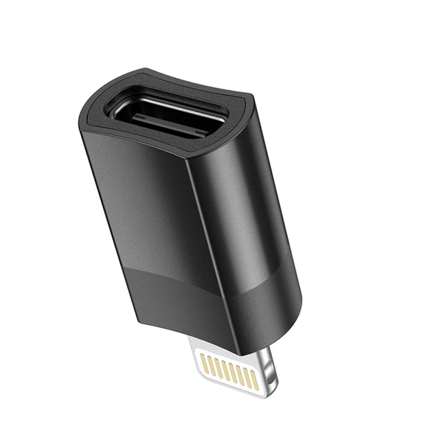 Адаптер HOCO UA17 iP Male to Type-C female USB2.0 adapter Black (6931474761996)