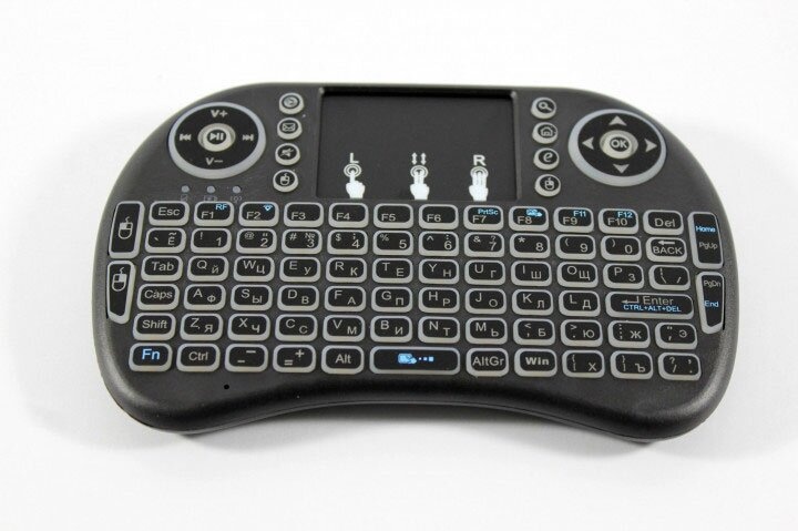 Беспроводная клавиатура с подсветкой + Touchpad черная