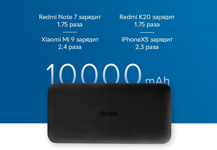 Повербанк Xiaomi Redmi 10000mAh 10W Black (VXN4305GL)
