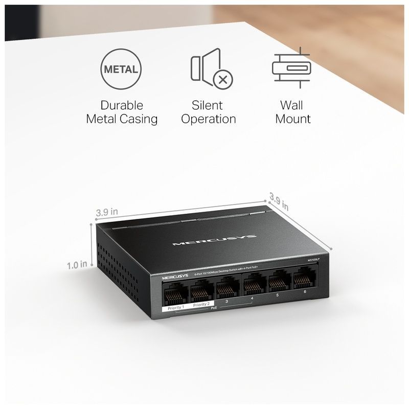 Комутатор мережевий Mercusys MS106LP