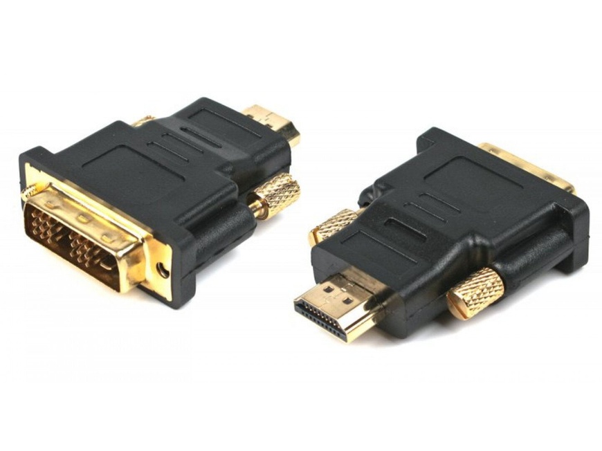 Адаптер Gembird A-HDMI-DVI-1, HDMI папа / DVI папа, позолоченные контакты, розничная упаковка
