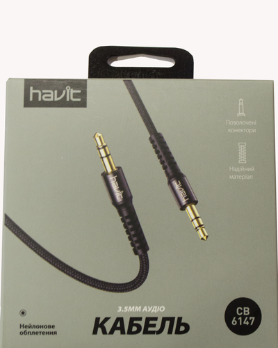 Кабель Havit HV-CB6147 аудио AUX 3.5х3.5 1 м черный