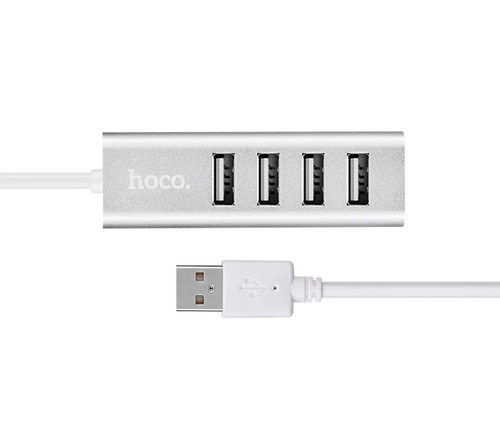 USB-хаб HOCO HB1 4USB Line machine Silver (6957531038146)