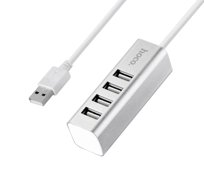 USB-хаб HOCO HB1 4USB Line machine Silver (6957531038146)