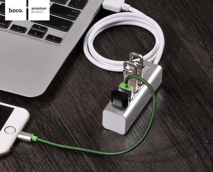 USB-хаб HOCO HB1 4USB Line machine Silver (6957531038146)