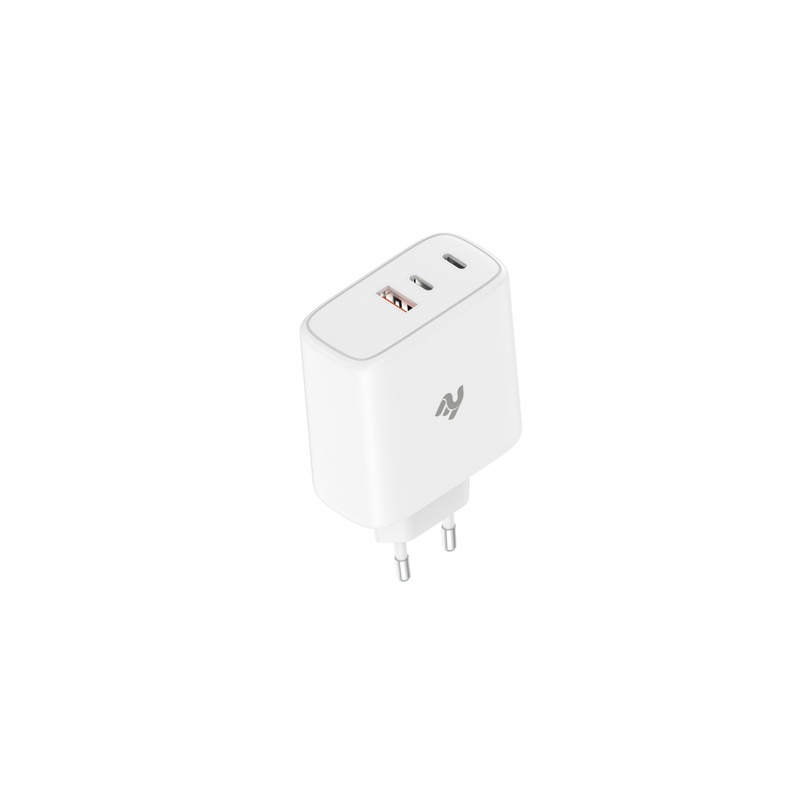 Зарядний пристрій 2E USB-C Wall Charger GaN 65W, white (2E-WC3USB65W-W)