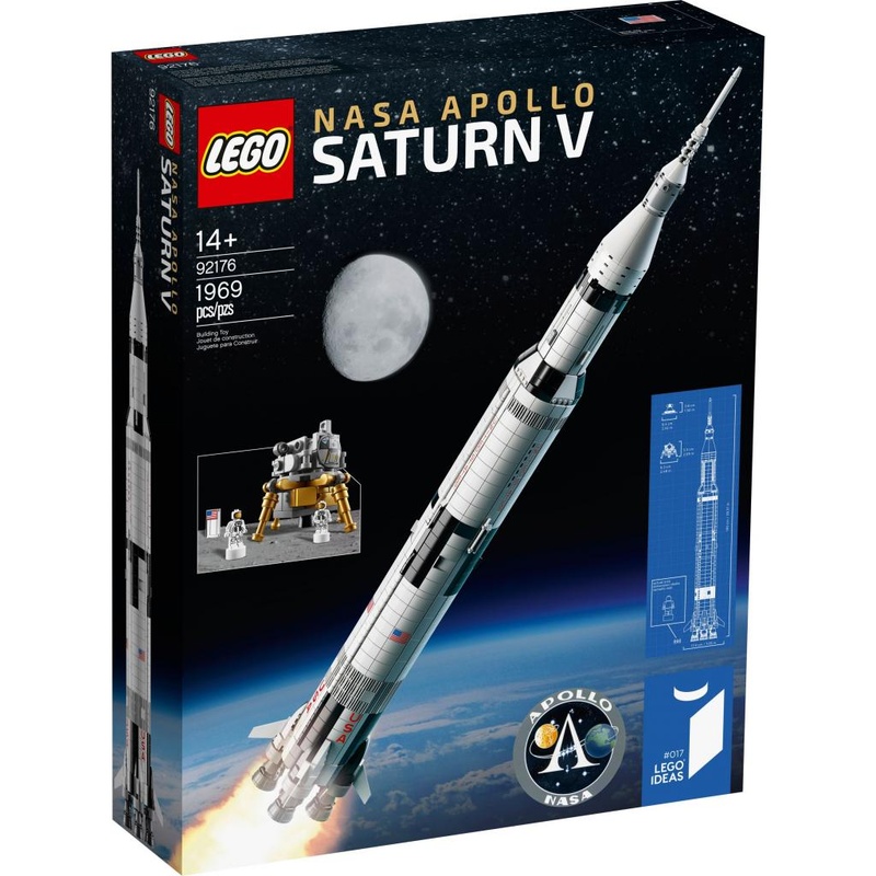 Конструктор LEGO Ideas Ракетно-космическая система НАСА «Сатурн-5-Аполлон» 1969 деталей (92176)