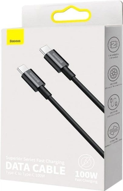 Кабель Baseus Superior Series Fast Charging Data Cable Type-C to Type-C 100W 2m Black (CATYS-C01)
