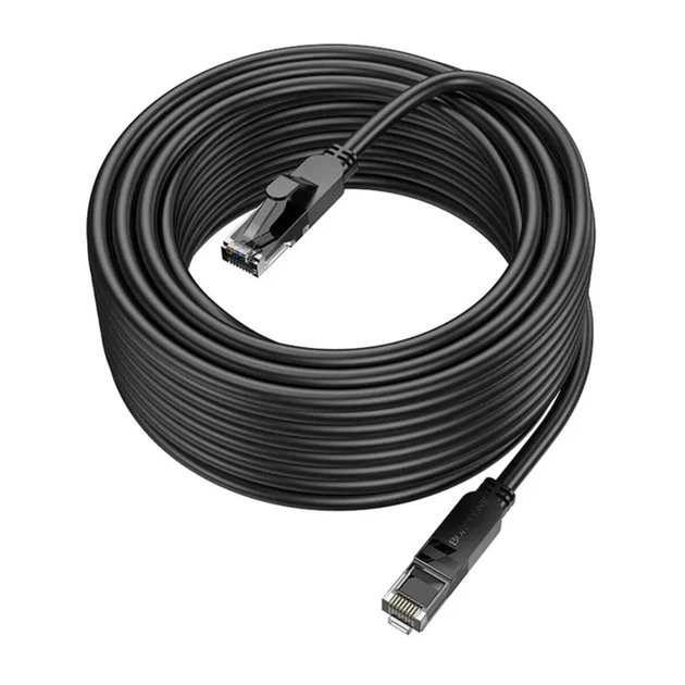 Патч-корд 10м BOROFONE BUS01 Cat.6 Gigabit network cable Black (6941991103971)