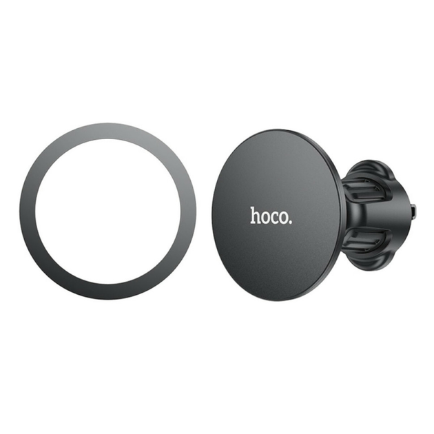 Держатель для мобильного HOCO H12 Fine jade ring magnetic car holder(air outlet) Black (6931474794505)