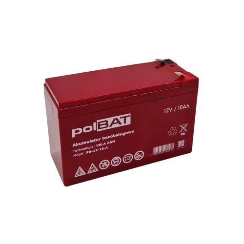 Батарея до ДБЖ polBAT AGM 12V-10Ah (PB-12-10-A)
