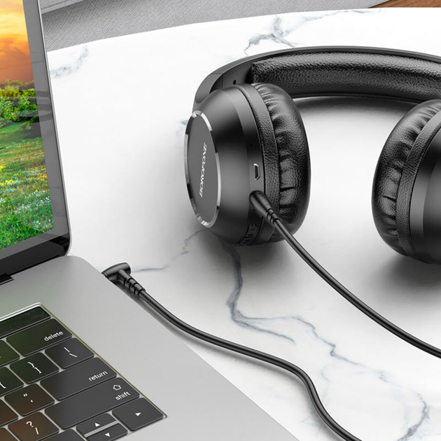 Аудiокабель BOROFONE BL10 AUX audio cable 2m Black (BL10-2B)