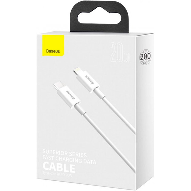Кабель Baseus Superior Series Fast Charging Data Cable Type-C to iP PD 20W 1m White (CATLYS-A02)