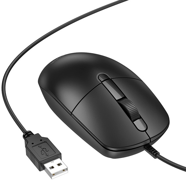 Миша BOROFONE BG17 Morning business wired mouse Black (6941991119125)