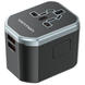 Зарядний пристрій Vention 3-Port USB (C + A + A) Universal Travel Adapter (20W/18W/18W) Black (FJCB0)