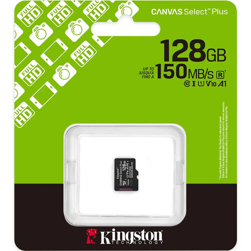 Карта пам'яті Kingston 128GB microSDXC class 10 UHS-I U1 V10 A1 Canvas Select Plus (SDCS3/128GB)