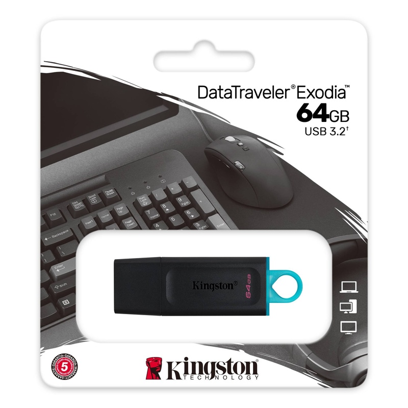 Kingston DataTraveler Exodia 64GB USB 3.2 Gen 1 Black/Teal (DTX/64GB)