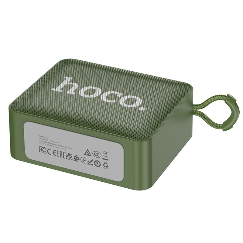 Портативна колонка HOCO BS51 Gold brick sports BT speaker Army Green (6931474780775)