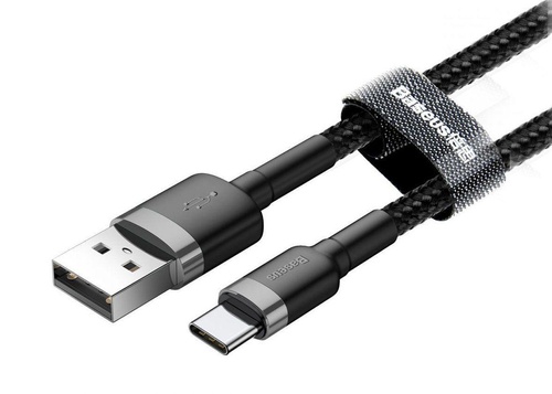 Кабель Baseus Cafule Cable USB For Type-C 3A 1m Gray+Black (CATKLF-BG1)