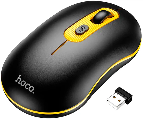 Мышка HOCO GM21 Platinum 2.4G business wireless mouse Black Yellow