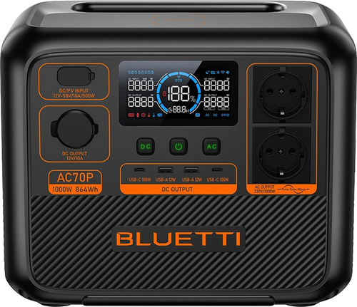 Зарядна станція Bluetti AC70P / 1000 Вт / 864 Вт.год / LiFePO4 (PB931378)