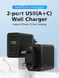 Зарядное устройство Vention Two-Port USB(A+C) Wall Charger (18W/20W) EU-Plug Black (FBBB0-EU)
